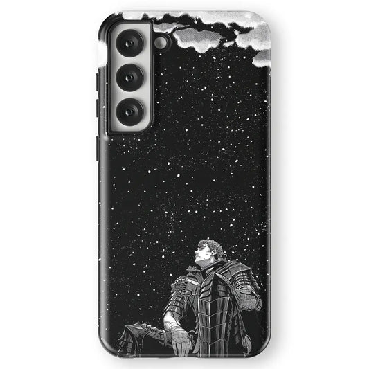 Berserk Guts Looking at the Galaxy Tempered Glass Tough Soft Silicone Samsung Case-Phone Case-Monkey Ninja-Galaxy S25-Tough Case-Monkey Ninja