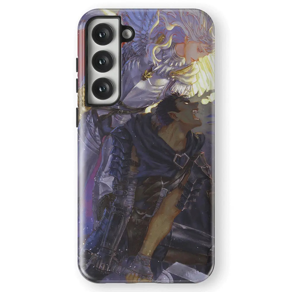 Berserk Guts and Griffith Tempered Glass Tough Soft Silicone Samsung Case-Phone Case-Monkey Ninja-Galaxy S25-Tough Case-Monkey Ninja