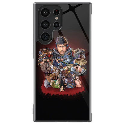 Berserk Life of Guts Tempered Glass Tough Soft Silicone Samsung Case-Phone Case-Monkey Ninja-Galaxy S25-Glass Case-Monkey Ninja