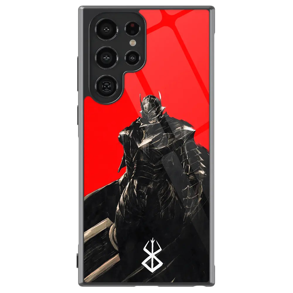 Berserk Red Tempered Glass Tough Soft Silicone Samsung Case-Phone Case-Monkey Ninja-Galaxy S25-Glass Case-Monkey Ninja