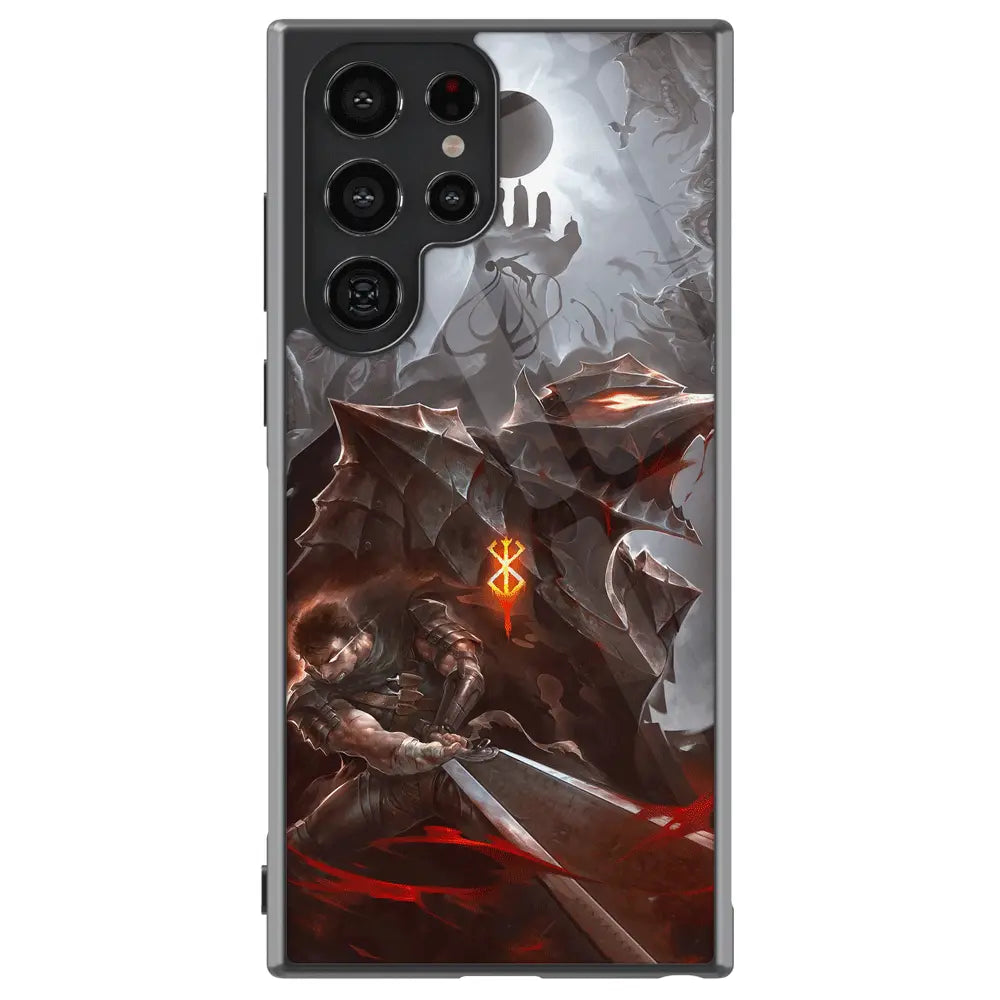 Berserk Tempered Glass Tough Soft Silicone Samsung Case-Phone Case-Monkey Ninja-Galaxy S25-Glass Case-Monkey Ninja