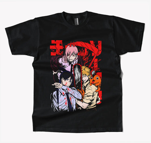 Chainsaw Man Team Anime T Shirt-T-Shirt-Monkeyninja-S-White-Monkey Ninja
