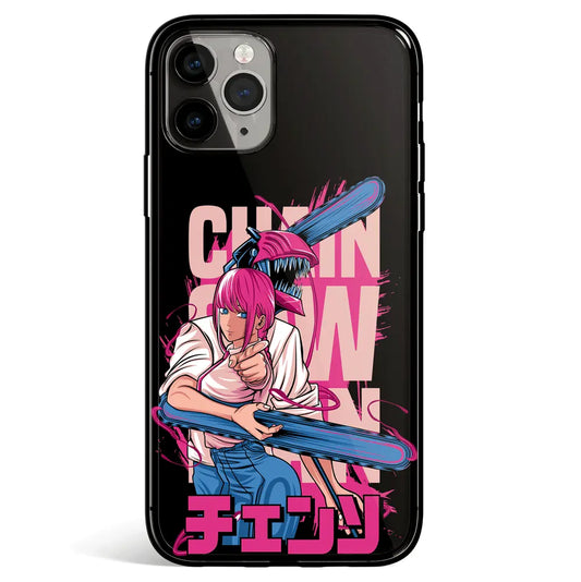 Chainsawman Devil Denji and Power Tempered Glass Soft Silicone iPhone Case-Phone Case-Monkey Ninja-iPhone 17-Glass Case-Monkey Ninja