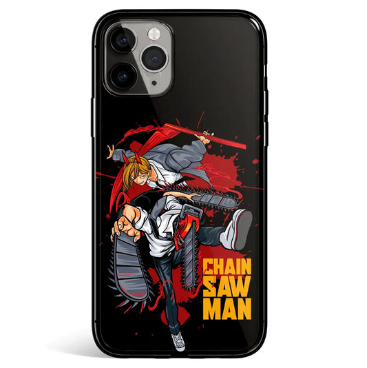 Chainsawman Devil Tempered Glass Soft Silicone iPhone Case-Phone Case-Monkey Ninja-iPhone 17-Glass Case-Monkey Ninja