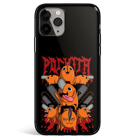 Chainsawman Pochita Tempered Glass Soft Silicone iPhone Case-Phone Case-Monkey Ninja-iPhone 17-Glass Case-Monkey Ninja