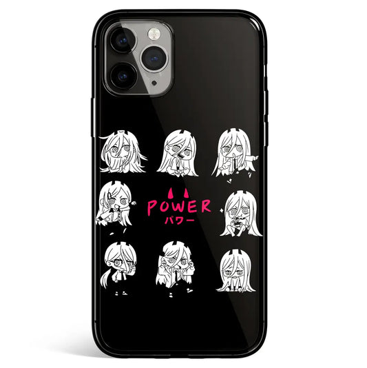 Chainsawman Power Tempered Glass Soft Silicone iPhone Case-Phone Case-Monkey Ninja-iPhone 17-Glass Case-Monkey Ninja