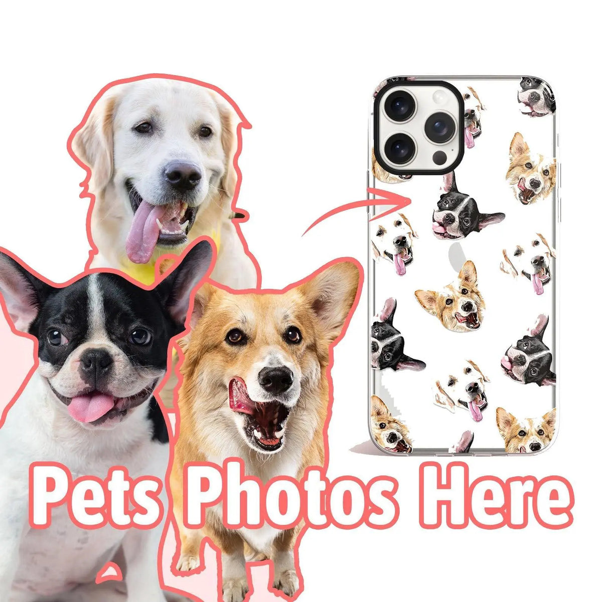 Custom Pet dog cat face iPhone phone case-Phone Case-Monkey Ninja-iPhone 17-1 Face-Monkey Ninja