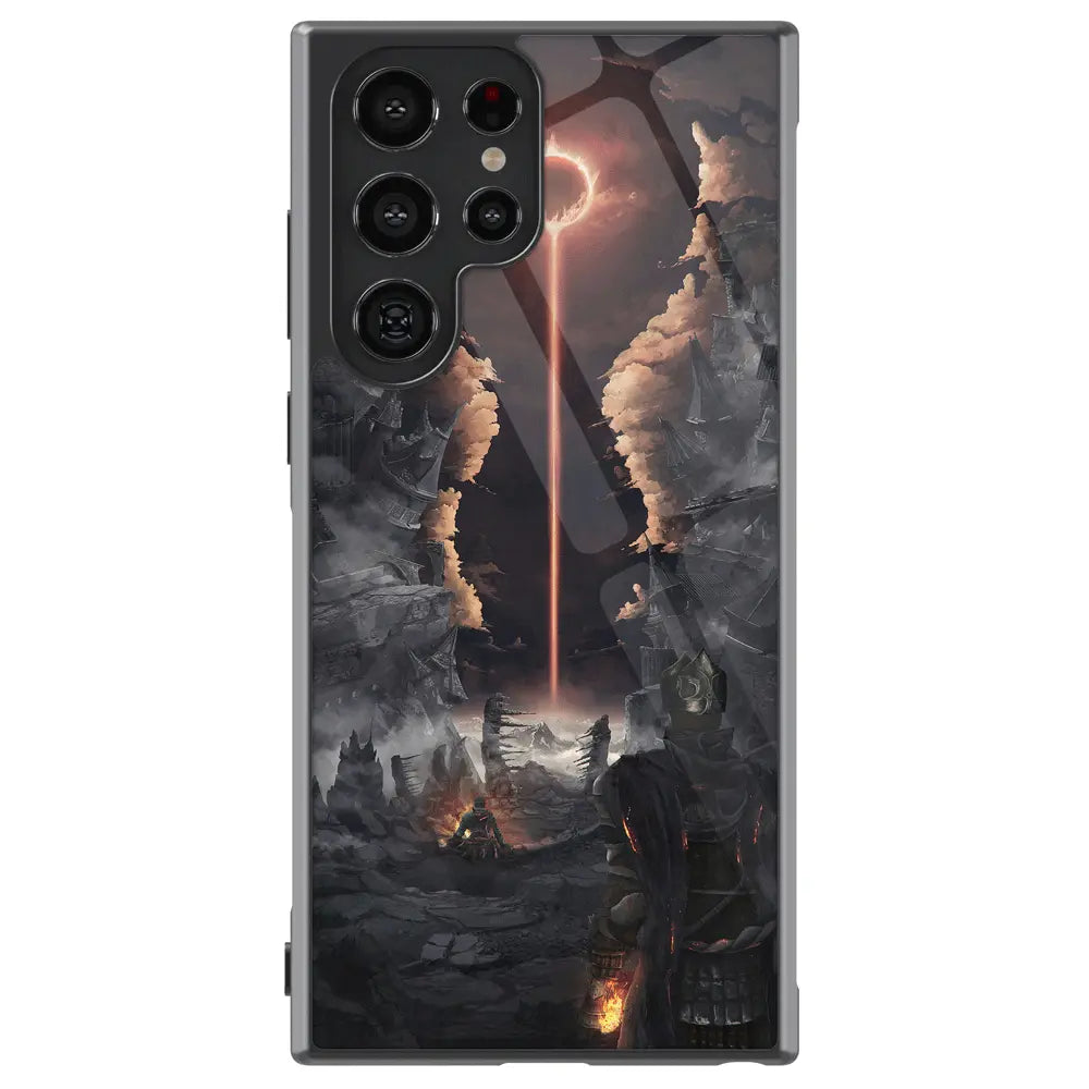 Dark Souls Tempered Glass Tough Soft Silicone Samsung Case-Phone Case-Monkey Ninja-Galaxy S25-Glass Case-Monkey Ninja