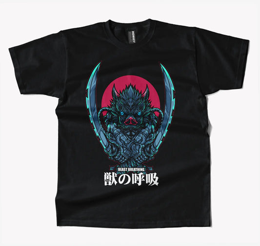 Demon Slayer Beast Breathing Anime T Shirt-T-Shirt-Monkeyninja-S-Black-Monkey Ninja