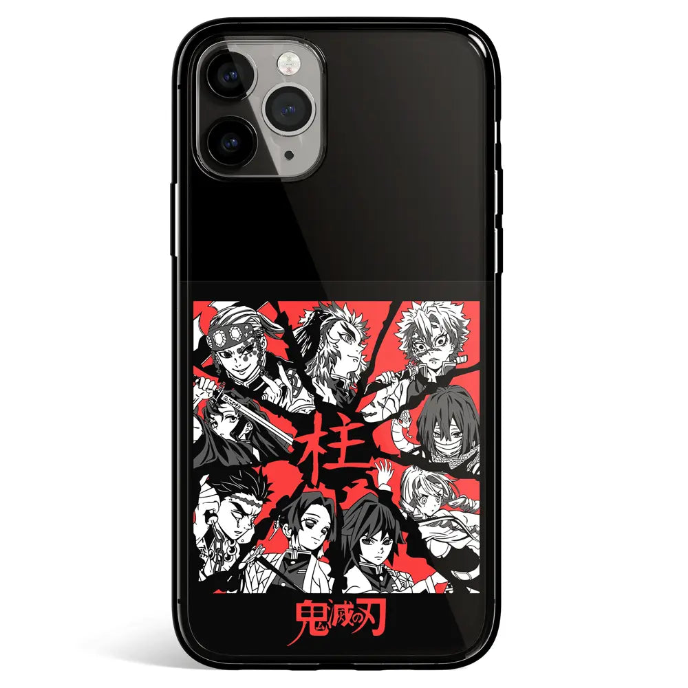 Demon Slayer Characters Tempered Glass Soft Silicone iPhone Case-Phone Case-Monkey Ninja-iPhone 17-Glass Case-Monkey Ninja