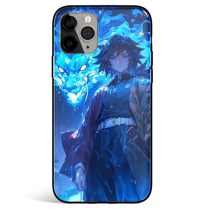 Demon Slayer Giyu Tempered Glass Soft Silicone iPhone Case-Phone Case-Monkey Ninja-iPhone 17-Glass Case-Monkey Ninja