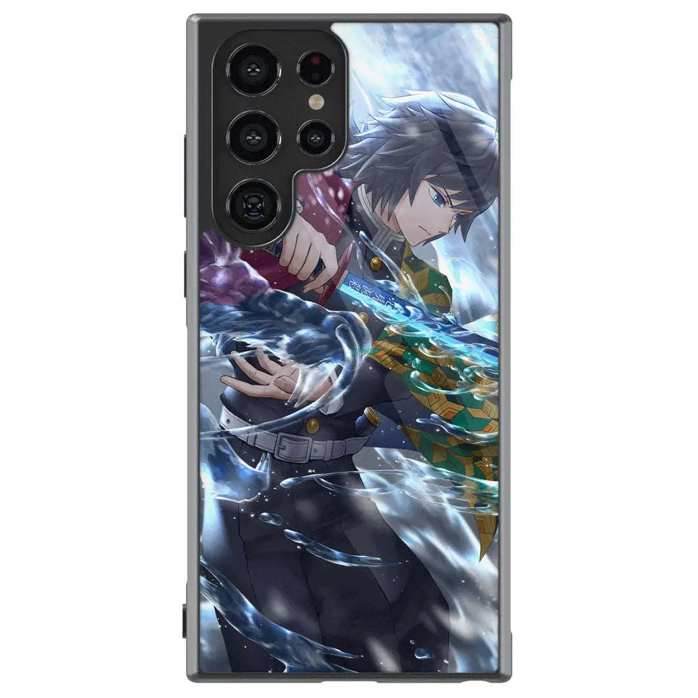 Demon Slayer Giyu Tomioka 1 Tempered Glass Tough Samsung Case-Phone Case-Monkey Ninja-Galaxy S25-Glass Case-Monkey Ninja