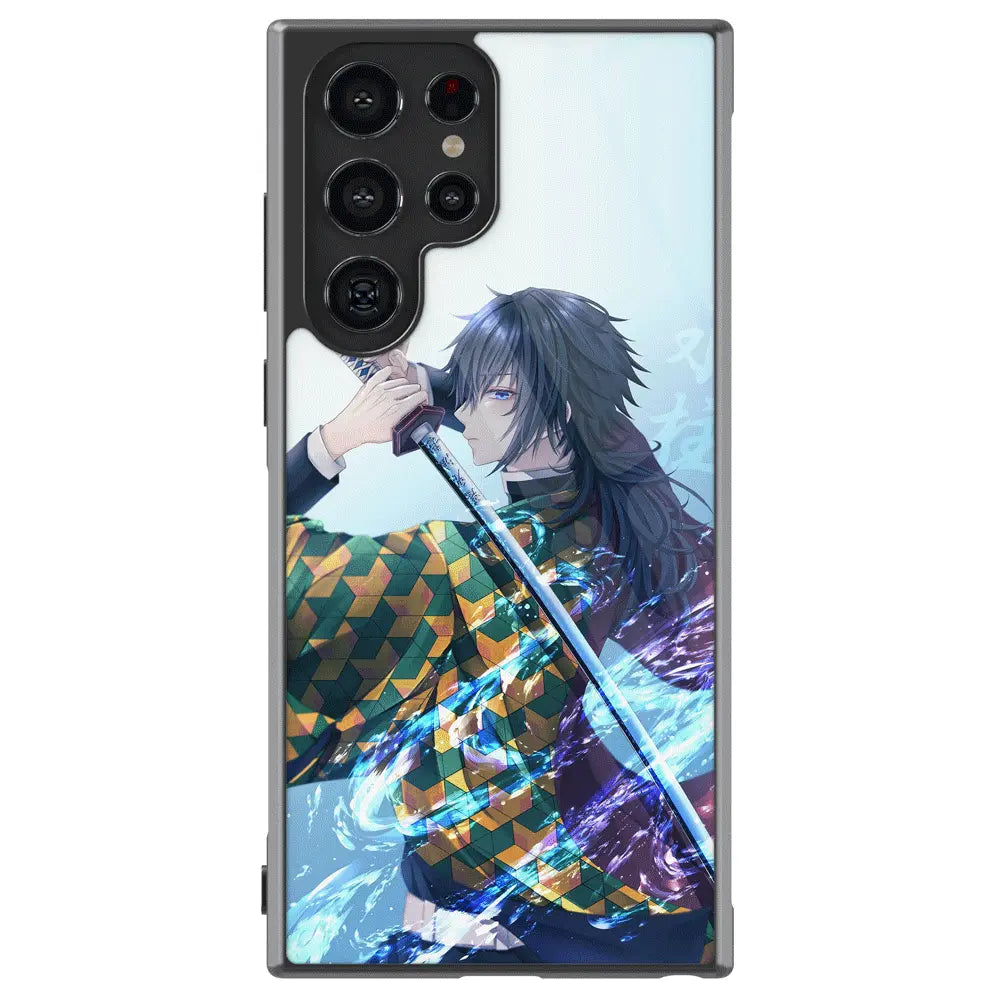 Demon Slayer Giyu Tomioka 3 Tempered Glass Tough Samsung Case-Phone Case-Monkey Ninja-Galaxy S25-Glass Case-Monkey Ninja
