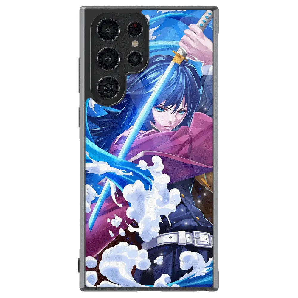 Demon Slayer Giyu Tomioka 4 Tempered Glass Tough Samsung Case-Phone Case-Monkey Ninja-Galaxy S25-Glass Case-Monkey Ninja