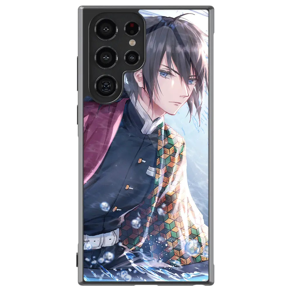 Demon Slayer Giyu Tomioka Water Hashira Tempered Glass Tough Samsung Case-Phone Case-Monkey Ninja-Galaxy S25-Glass Case-Monkey Ninja