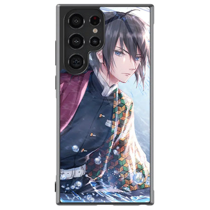 Demon Slayer Giyu Tomioka Water Hashira Tempered Glass Tough Samsung Case-Phone Case-Monkey Ninja-Galaxy S25-Glass Case-Monkey Ninja