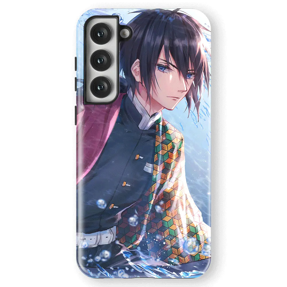 Demon Slayer Giyu Tomioka Water Hashira Tempered Glass Tough Samsung Case-Phone Case-Monkey Ninja-Galaxy S25-Tough Case-Monkey Ninja