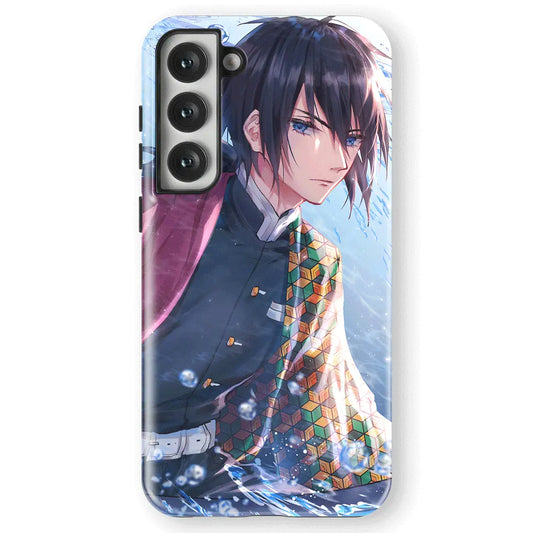 Demon Slayer Giyu Tomioka Water Hashira Tempered Glass Tough Samsung Case-Phone Case-Monkey Ninja-Galaxy S25-Tough Case-Monkey Ninja