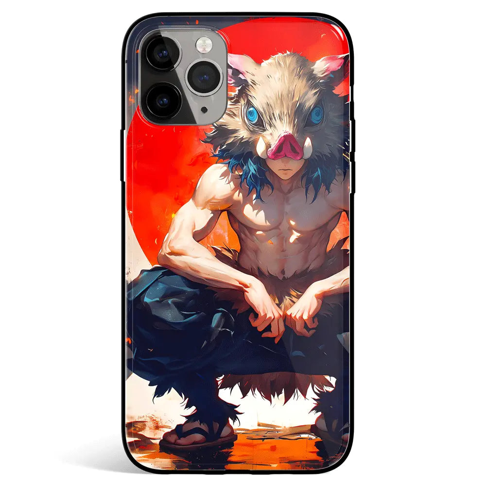 Demon Slayer Giyu and Sun Tempered Glass Soft Silicone iPhone Case-Phone Case-Monkey Ninja-iPhone 17-Glass Case-Monkey Ninja
