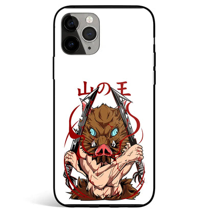 Demon Slayer Inosuke Hashibira Tempered Glass Soft Silicone iPhone Case-Phone Case-Monkey Ninja-iPhone 17-Glass Case-Monkey Ninja