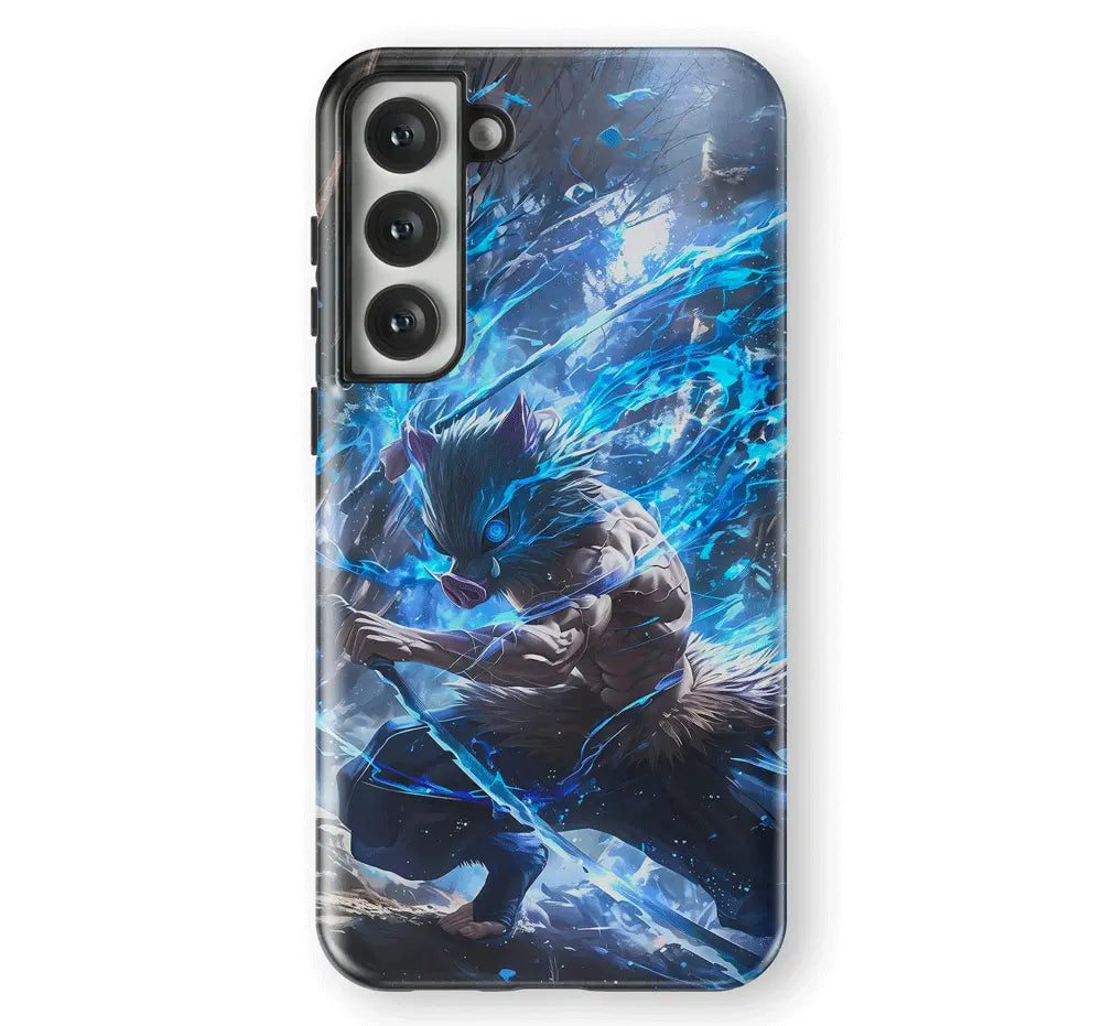 Demon Slayer Inosuke Tempered Glass Tough Samsung Phone Case-Phone Case-Monkey Ninja-Galaxy S25-Tough Case-Monkey Ninja