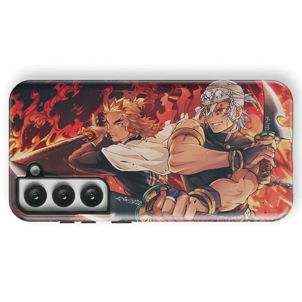 Demon Slayer Kyojuro Rengoku one Tempered Glass Tough Samsung Case-Phone Case-Monkey Ninja-Galaxy S25-Tough Case-Monkey Ninja