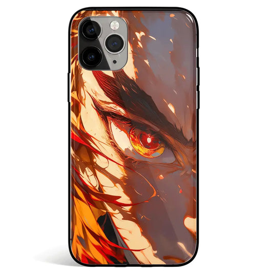 Demon Slayer Kyojuro Tempered Glass Soft Silicone iPhone Case-Phone Case-Monkey Ninja-iPhone 17-Glass Case-Monkey Ninja