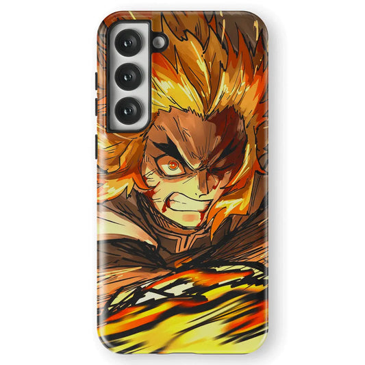 Demon Slayer Kyojuro Tempered Glass Tough Samsung Case-Phone Case-Monkey Ninja-Galaxy S25-Tough Case-Monkey Ninja