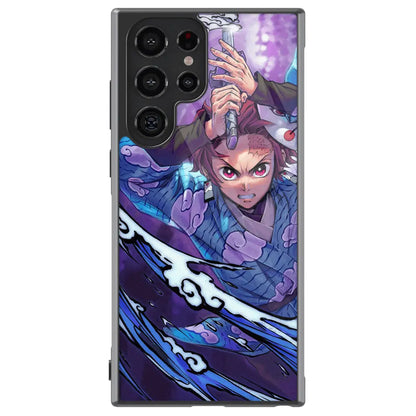 Demon Slayer Tanjiro Sword Tempered Glass Tough Samsung Case-Phone Case-Monkey Ninja-Galaxy S25-Glass Case-Monkey Ninja