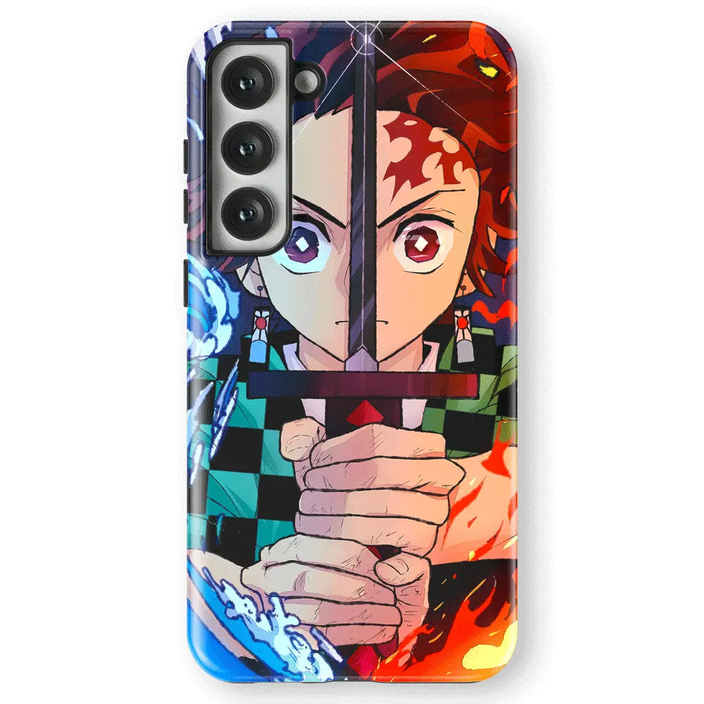 Demon Slayer Tanjiro Sword Tempered Glass Tough Samsung Case-Phone Case-Monkey Ninja-Galaxy S25-Tough Case-Monkey Ninja