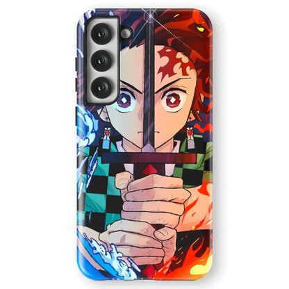 Demon Slayer Tanjiro Sword Tempered Glass Tough Samsung Case-Phone Case-Monkey Ninja-Galaxy S25-Tough Case-Monkey Ninja