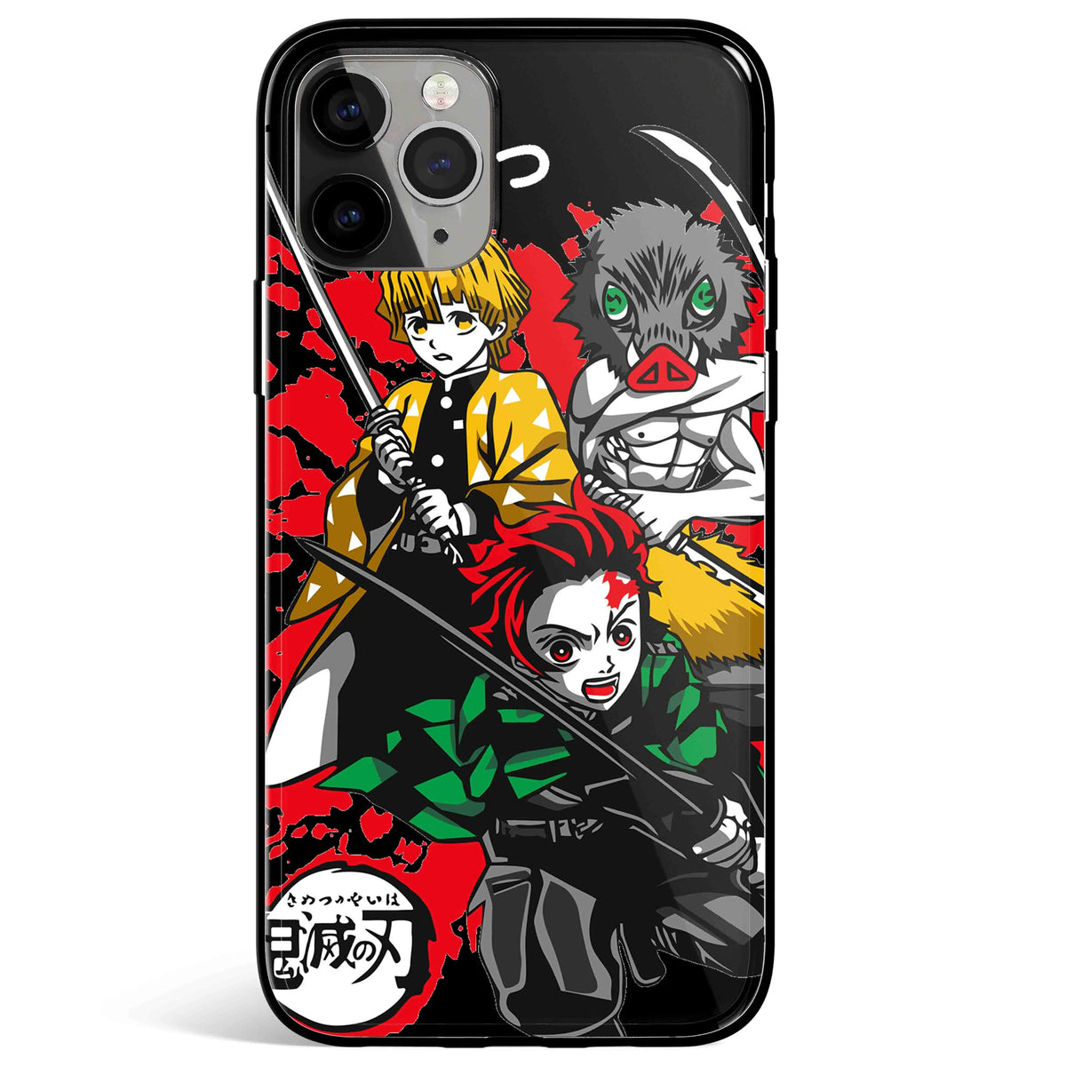 Demon Slayer Tempered Glass Soft Silicone iPhone Case-Phone Case-Monkey Ninja-iPhone 17-Glass Case-Monkey Ninja