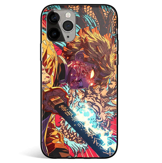 Demon Slayer Zenitsu Trurder Brething Yellow Tempered Glass Soft Silicone iPhone Case-Phone Case-Monkey Ninja-iPhone 17-Glass Case-Monkey Ninja