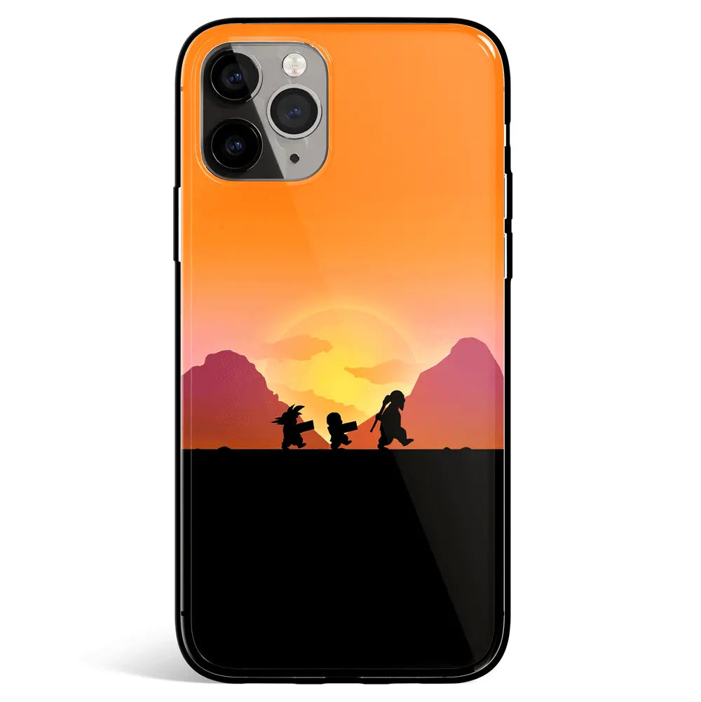 Dradon Ball Goku Krillin And Master Roshi Tempered Glass Soft Silicone iPhone Case-Phone Case-Monkey Ninja-iPhone 17-Glass Case-Monkey Ninja