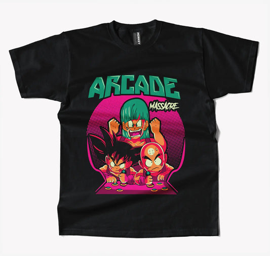 Dragon Ball Arcade Anime T Shirt-T-Shirt-Monkeyninja-S-Black-Monkey Ninja
