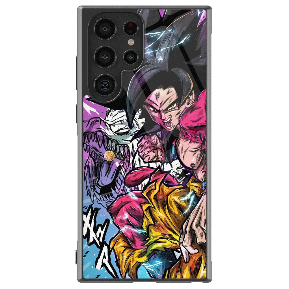 Dragon Ball Black Hair Goku Tempered Glass Tough Samsung Case-Phone Case-Monkey Ninja-Galaxy S25-Glass Case-Monkey Ninja