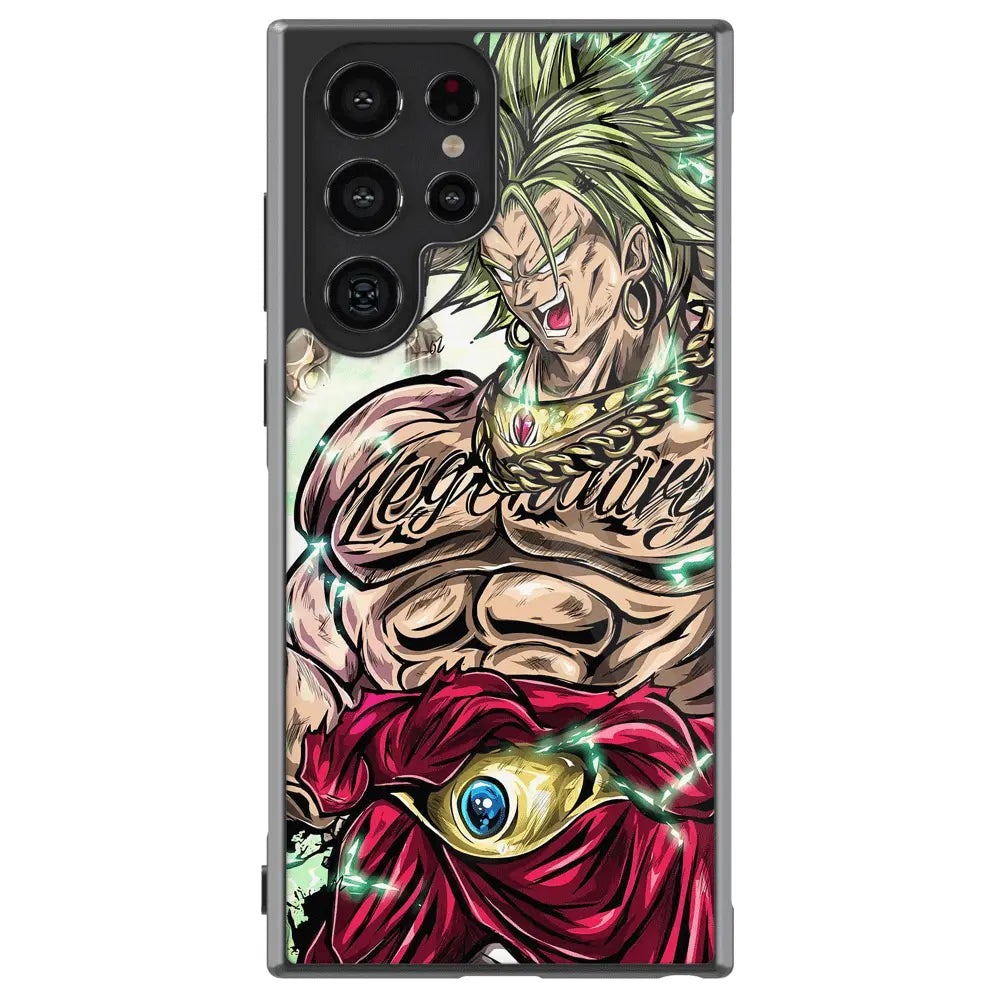 Dragon Ball Broly Goku Tempered Glass Tough Samsung Case-Phone Case-Monkey Ninja-Galaxy S25-Glass Case-Monkey Ninja