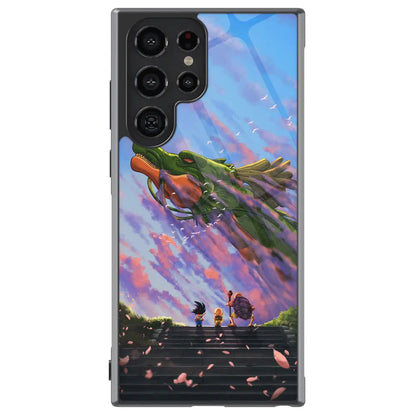 Dragon Ball Dream of Shenon Tempered Glass Tough Soft Silicone Samsung Case-Phone Case-Monkey Ninja-Galaxy S25-Glass Case-Monkey Ninja