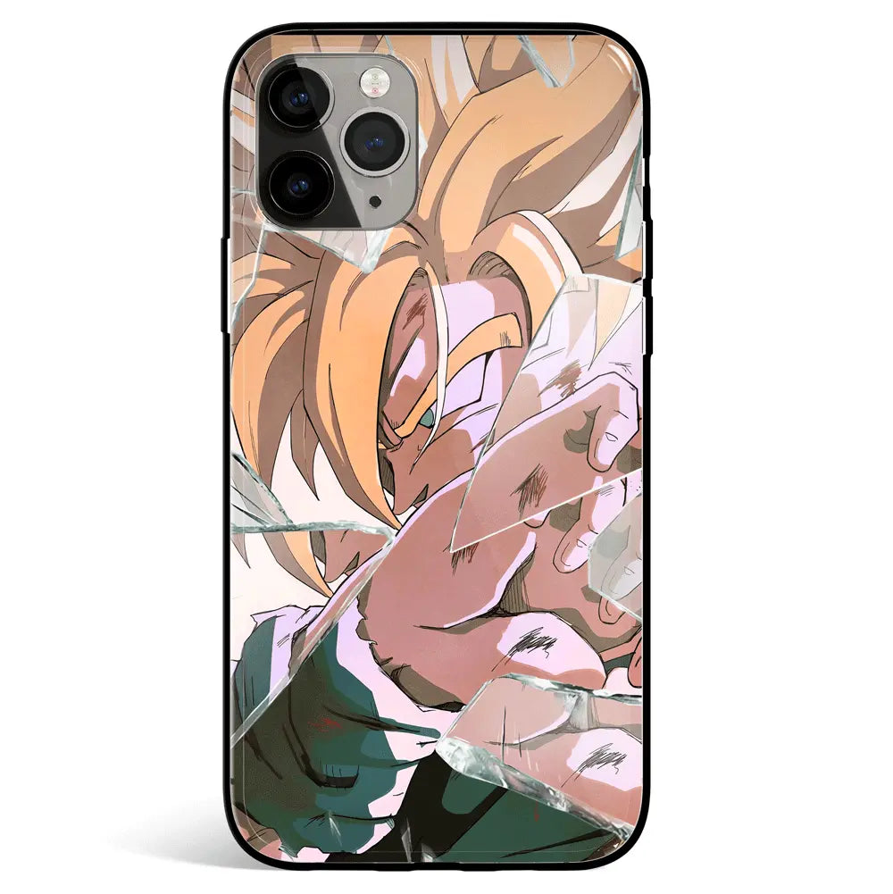 Dragon Ball Goku Break the Glass Tempered Glass Soft Silicone iPhone Case-Phone Case-Monkey Ninja-iPhone 17-Glass Case-Monkey Ninja