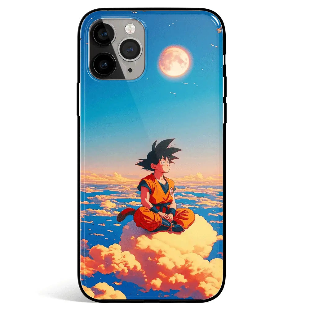 Dragon Ball Goku Flying Nimbus Tempered Glass Soft Silicone iPhone Case-Phone Case-Monkey Ninja-iPhone 17-Glass Case-Monkey Ninja