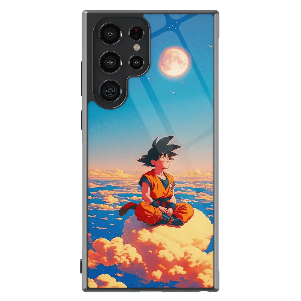 Dragon Ball Goku Flying Nimbus Tempered Glass Tough Samsung Phone Case-Phone Case-Monkey Ninja-Galaxy S25-Glass Case-Monkey Ninja