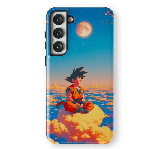 Dragon Ball Goku Flying Nimbus Tempered Glass Tough Samsung Phone Case-Phone Case-Monkey Ninja-Galaxy S25-Tough Case-Monkey Ninja