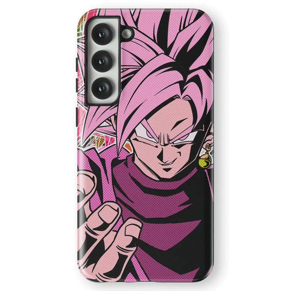 Dragon Ball Goku Pink Tempered Glass Tough Samsung Case-Phone Case-Monkey Ninja-Galaxy S25-Tough Case-Monkey Ninja