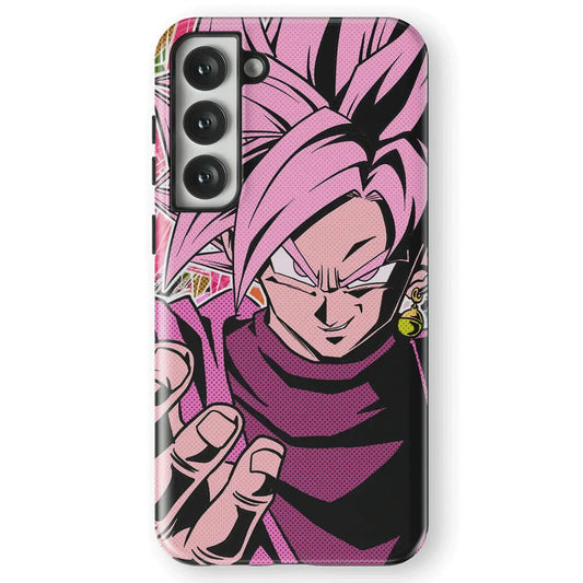 Dragon Ball Goku Pink Tempered Glass Tough Samsung Case-Phone Case-Monkey Ninja-Galaxy S25-Tough Case-Monkey Ninja