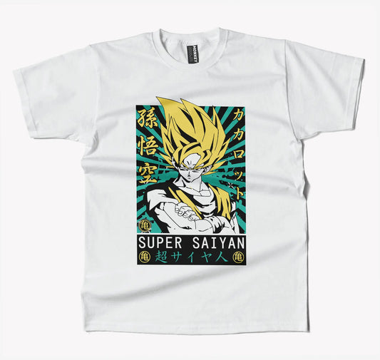Dragon Ball Goku Super Saiyan Anime T Shirt-T-Shirt-Monkeyninja-S-White-Monkey Ninja