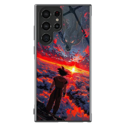 Dragon Ball Goku and Shenron Tempered Glass Tough Samsung Phone Case-Phone Case-Monkey Ninja-Galaxy S25-Glass Case-Monkey Ninja
