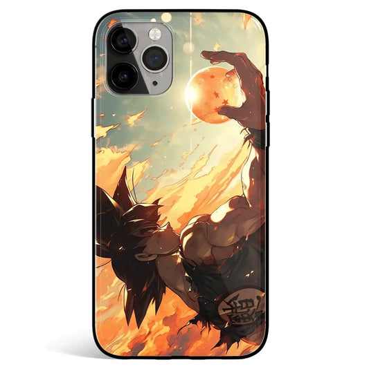 Dragon Ball Goku and the Dragon Ball Tempered Glass Soft Silicone iPhone Case-Phone Case-Monkey Ninja-iPhone 17-Glass Case-Monkey Ninja