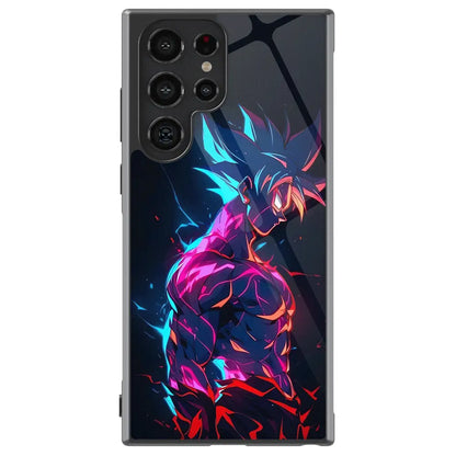 Dragon Ball Kakarot Son Goku Colorful Tempered Glass Tough Samsung Galaxy Phone Case-Phone Case-Monkey Ninja-Galaxy S25-Glass Case-Monkey Ninja