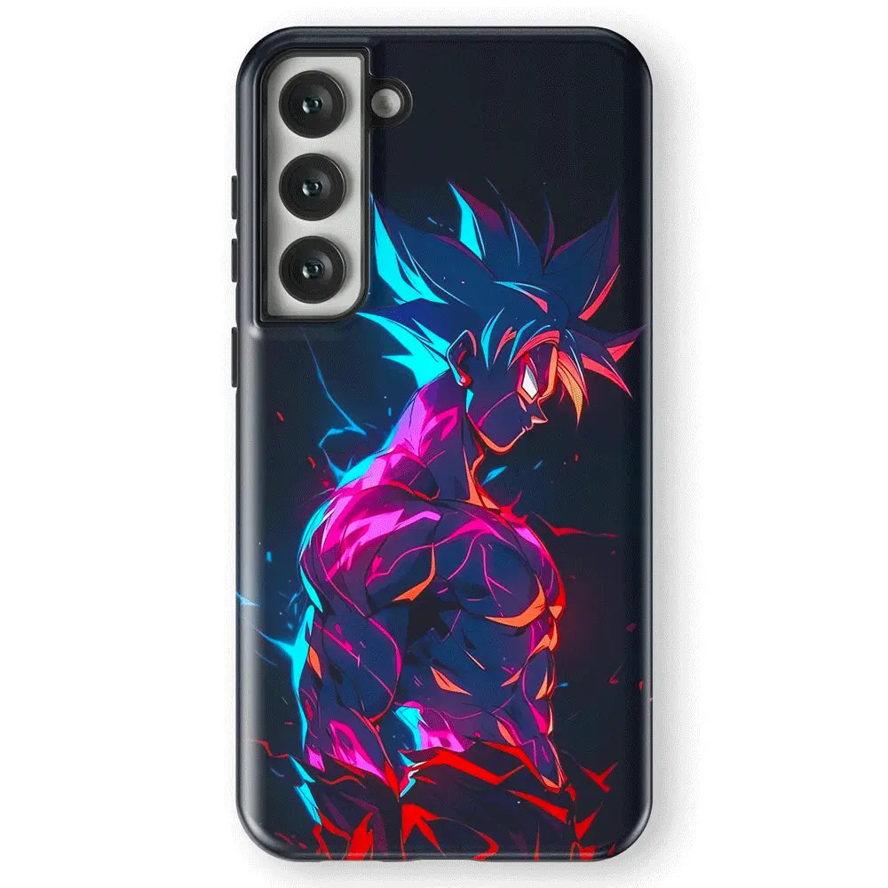 Dragon Ball Kakarot Son Goku Colorful Tempered Glass Tough Samsung Galaxy Phone Case-Phone Case-Monkey Ninja-Galaxy S25-Tough Case-Monkey Ninja