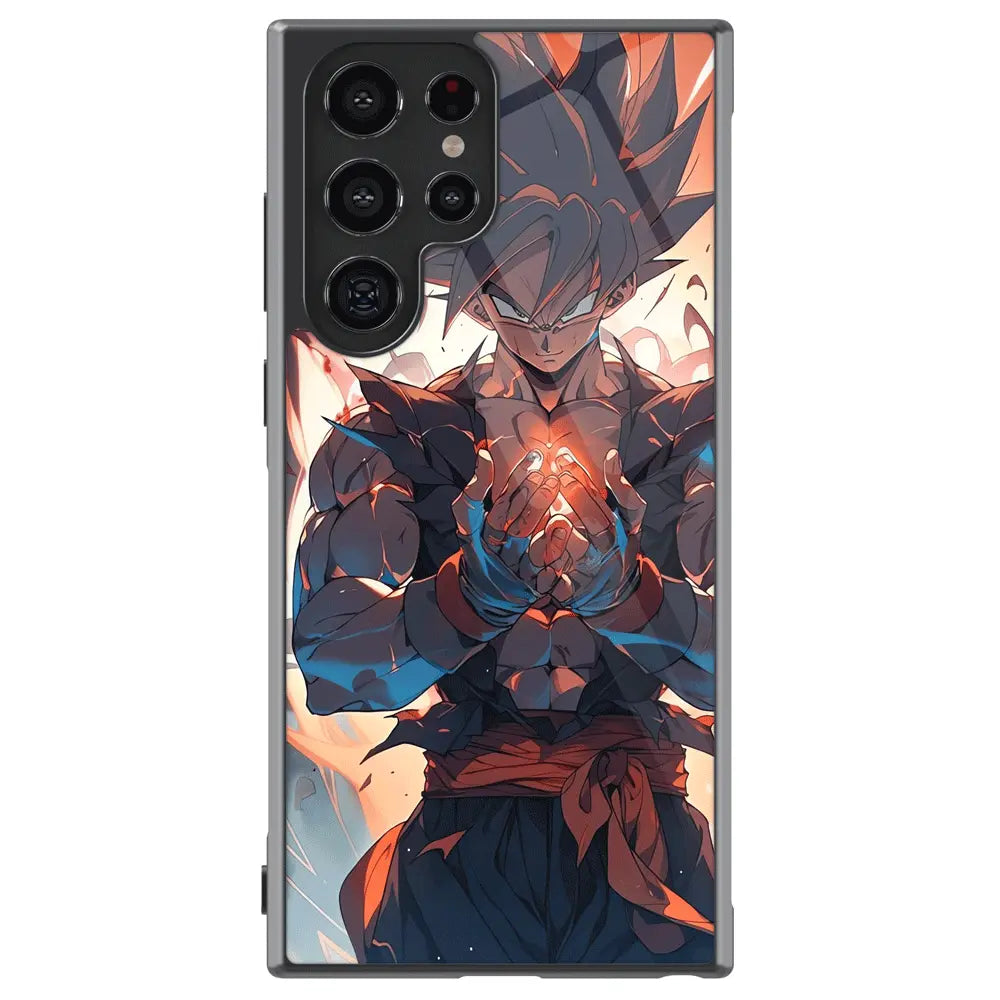 Dragon Ball Kakarot Son Goku Tempered Glass Tough Samsung Galaxy Phone Case-Phone Case-Monkey Ninja-Galaxy S25-Glass Case-Monkey Ninja